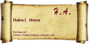 Habel Anna névjegykártya